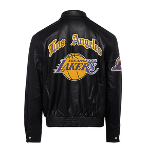 LOS ANGELES LAKERS PLAYOFFS LEATHER JACKET COLOR