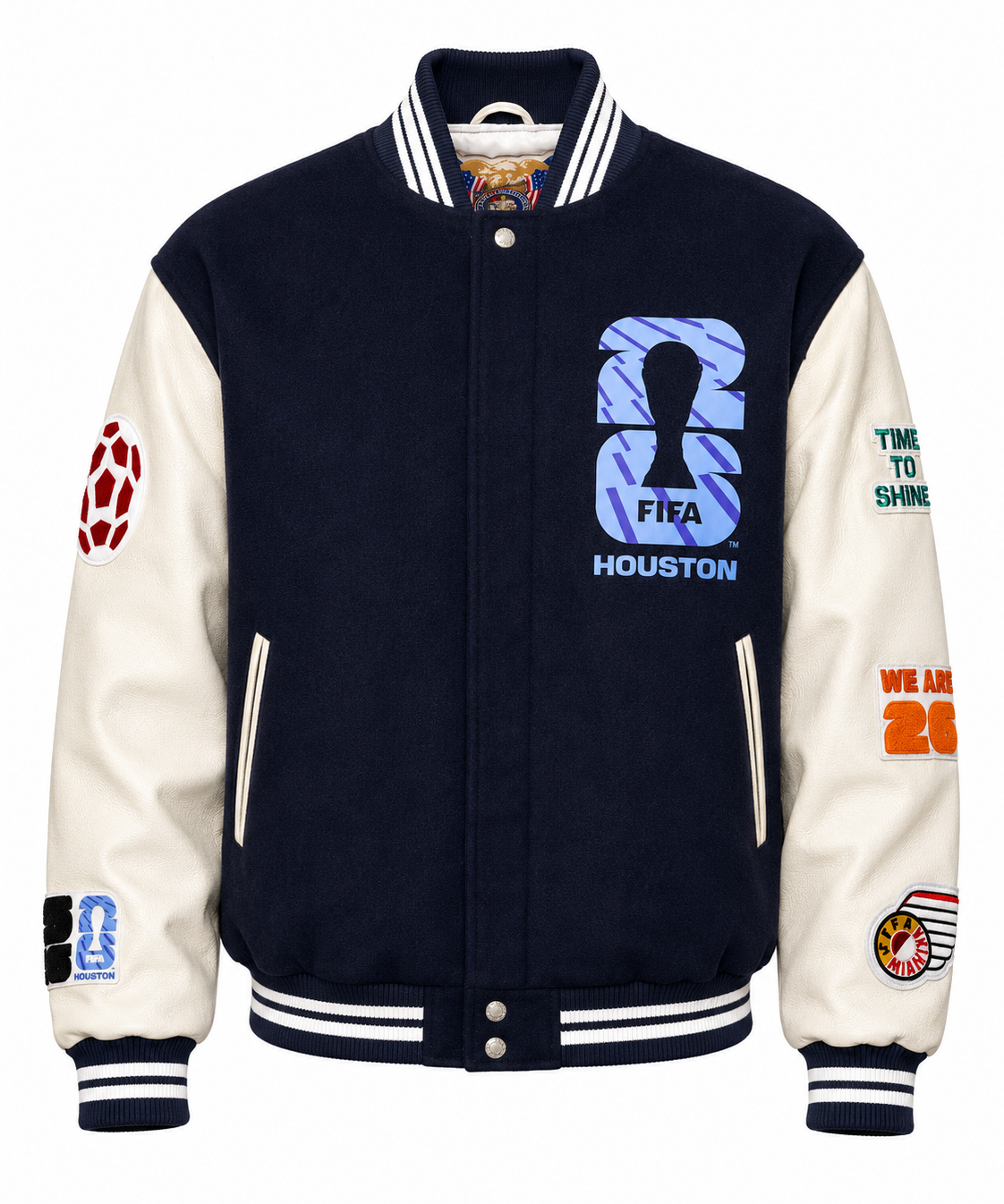 FIFA World Cup 2026 Houston Wool & Leather Varsity Jacket