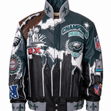 Philadelphia Eagles 2-Time Super Bowl Champions Genuine Leather Jacket