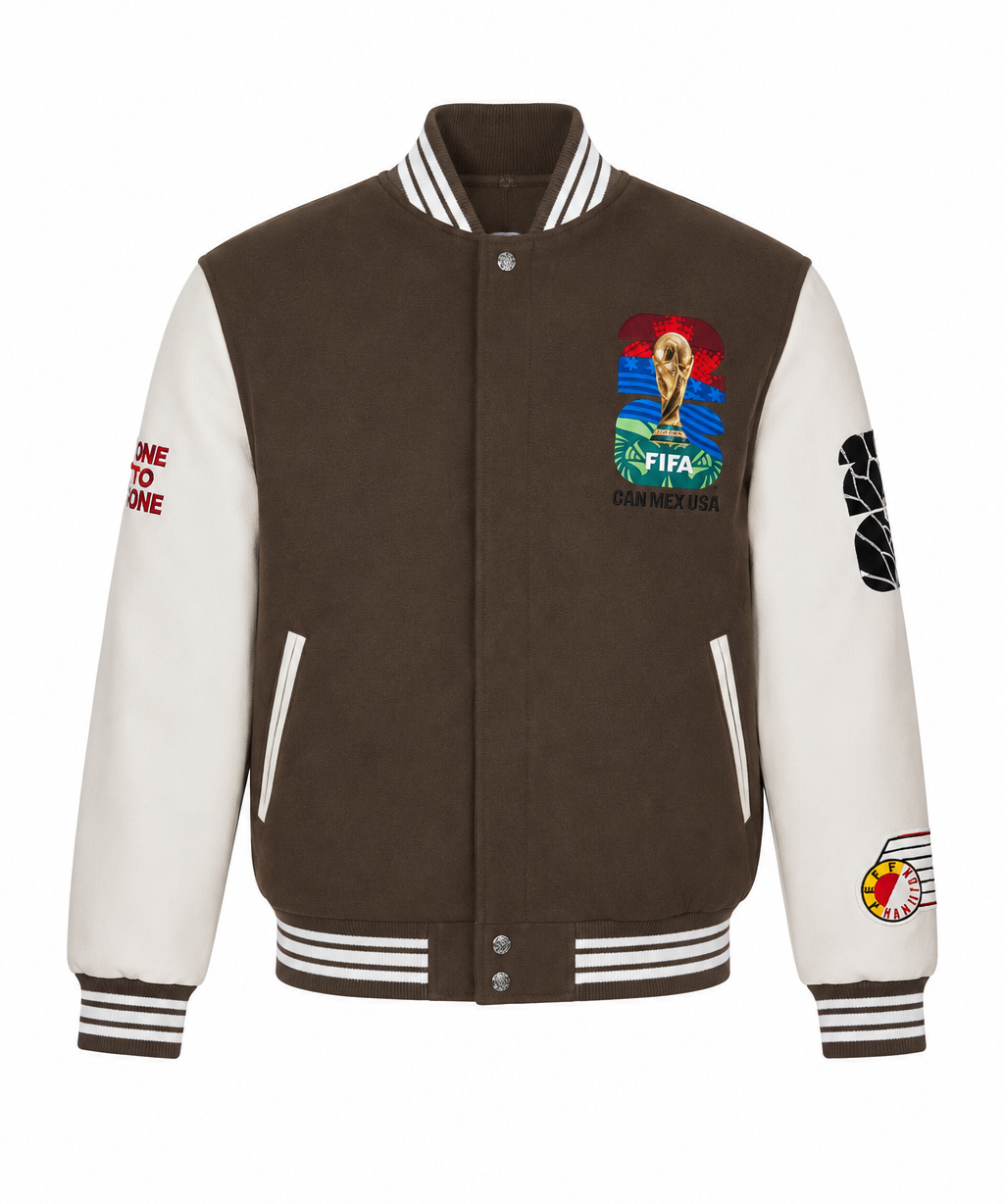 World Cup 2026 CAN | MEX | USA Wool & Leather Varsity Jacket