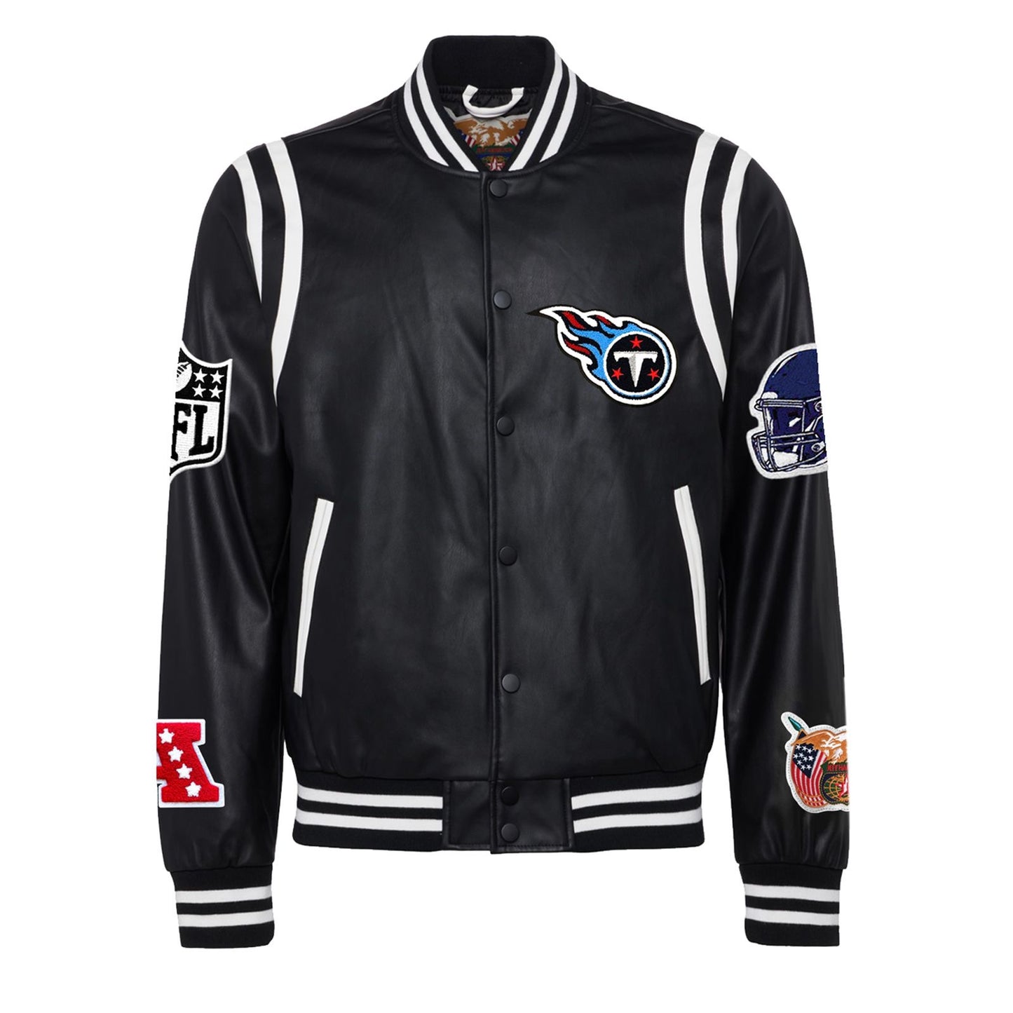 TENNESSEE TITANS VEGAN LEATHER JACKET Black / White