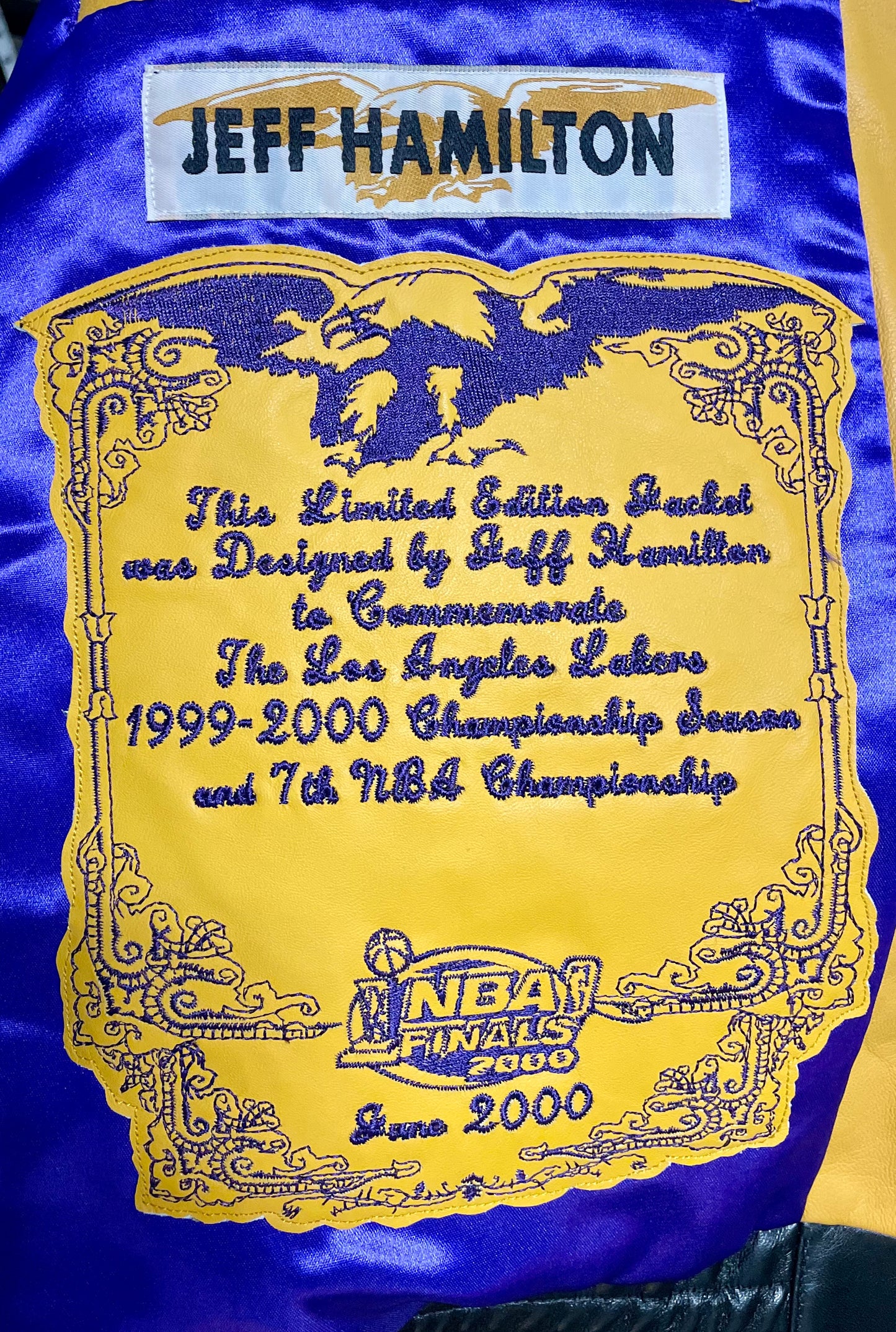 LOS ANGELES LAKERS 2000 CHAMPIONSHIP GENUINE LEATHER JACKET
