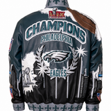 Philadelphia Eagles 2-Time Super Bowl Champions Genuine Leather Jacket