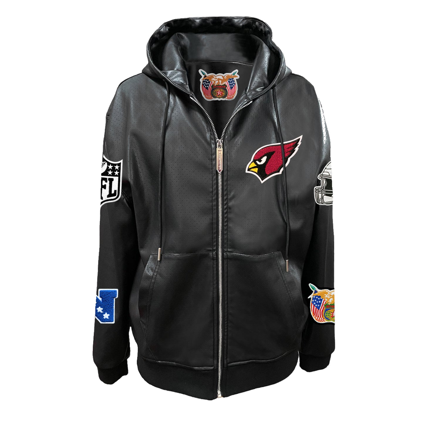 ARIZONA CARDINALS LIGHTWEIGHT VEGAN ZIP-UP HOODED JACKET