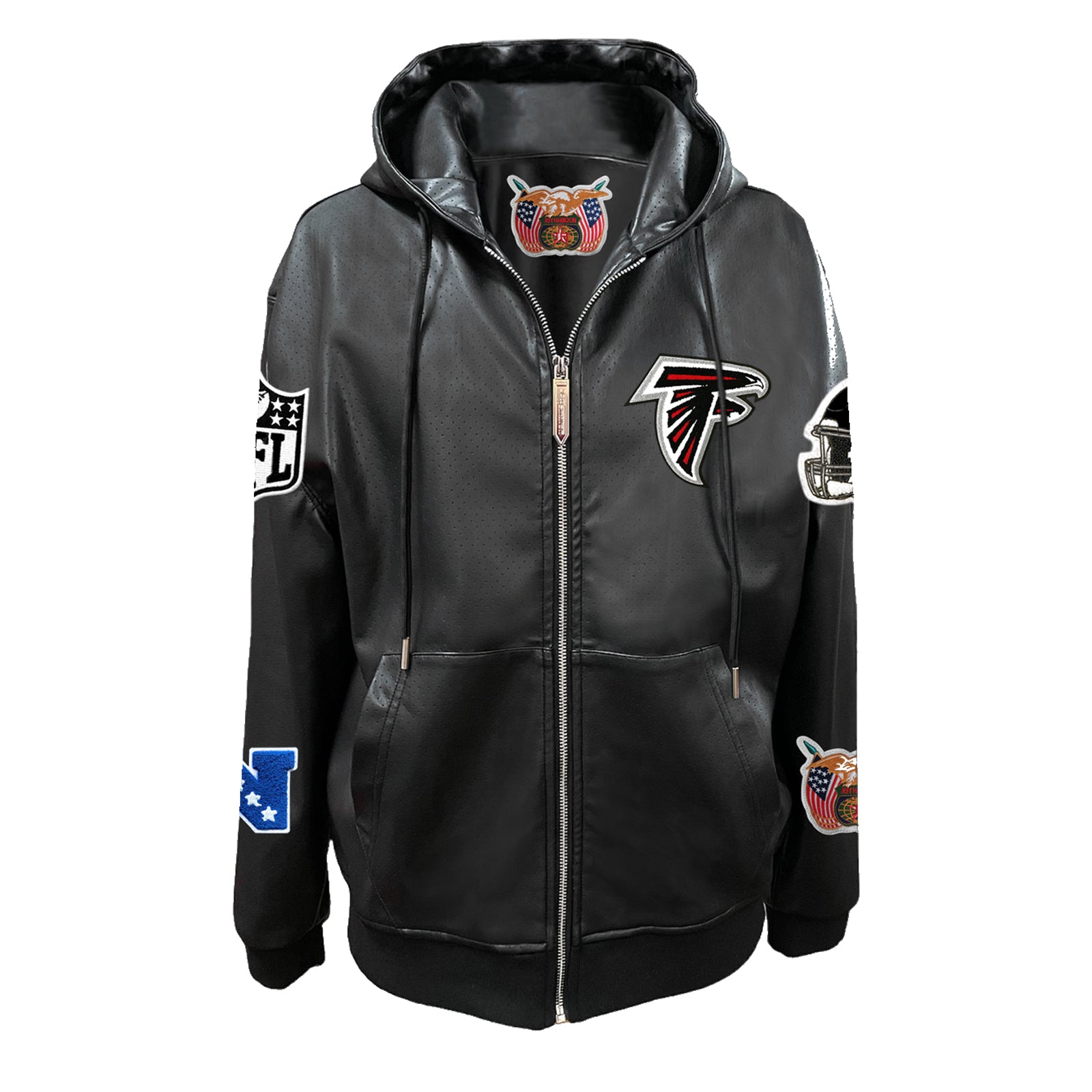 ATLANTA FALCONS LIGHTWEIGHT VEGAN ZIP-UP HOODED JACKET – Jeff Hamilton Shop