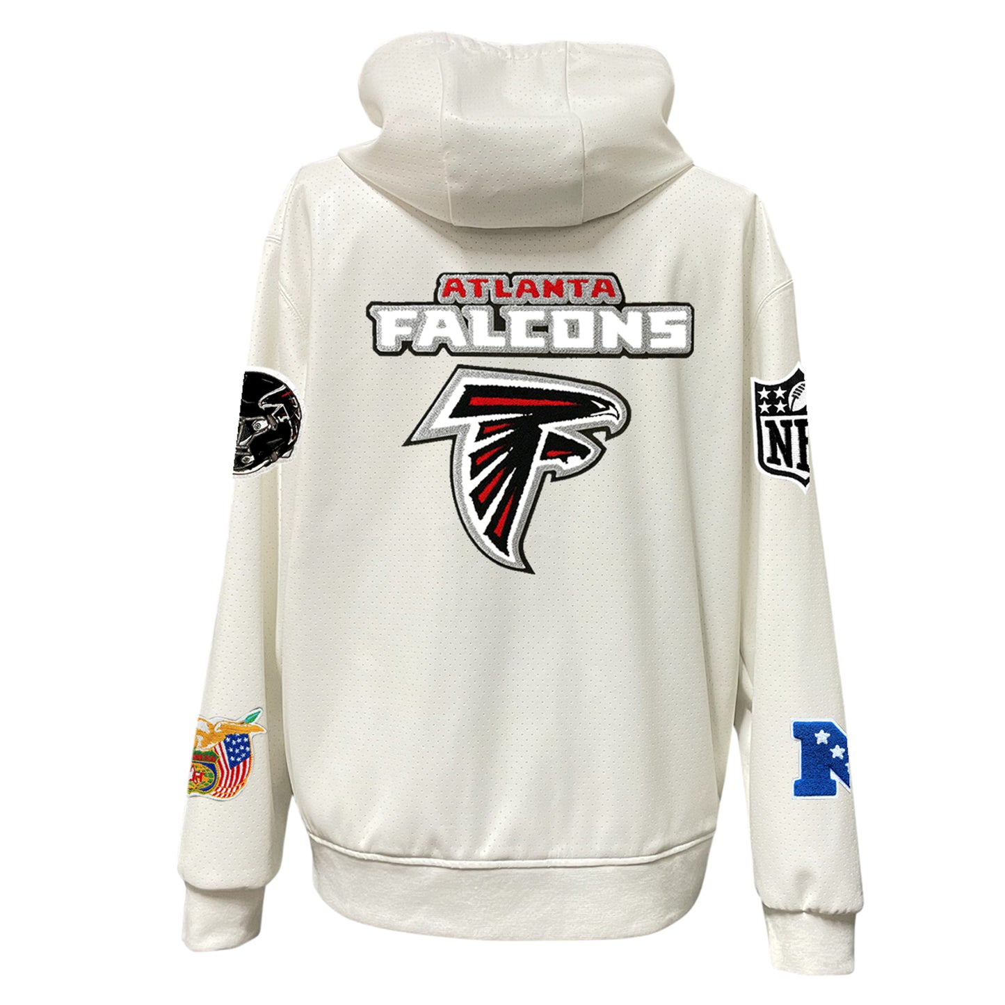 ATLANTA FALCONS LIGHTWEIGHT VEGAN ZIP-UP HOODED JACKET WHITE