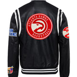 Atlanta Hawks Vegan Leather Jacket Black / White