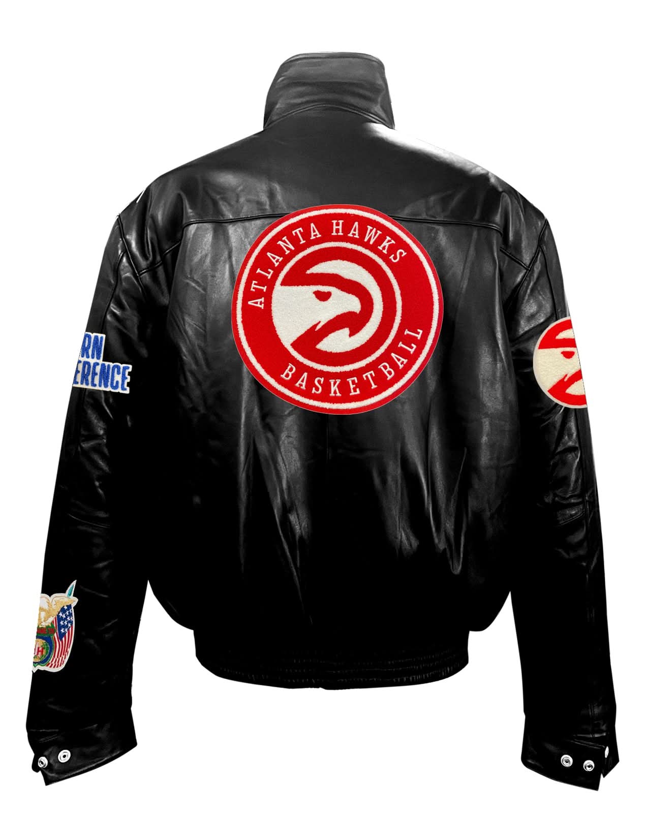 ATLANTA HAWKS FULL LEATHER PUFFER JACKET Black – Jeff Hamilton Shop