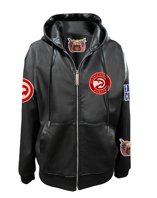 ATLANTA HAWKS LIGHTWEIGHT VEGAN ZIP-UP HOODED JACKET