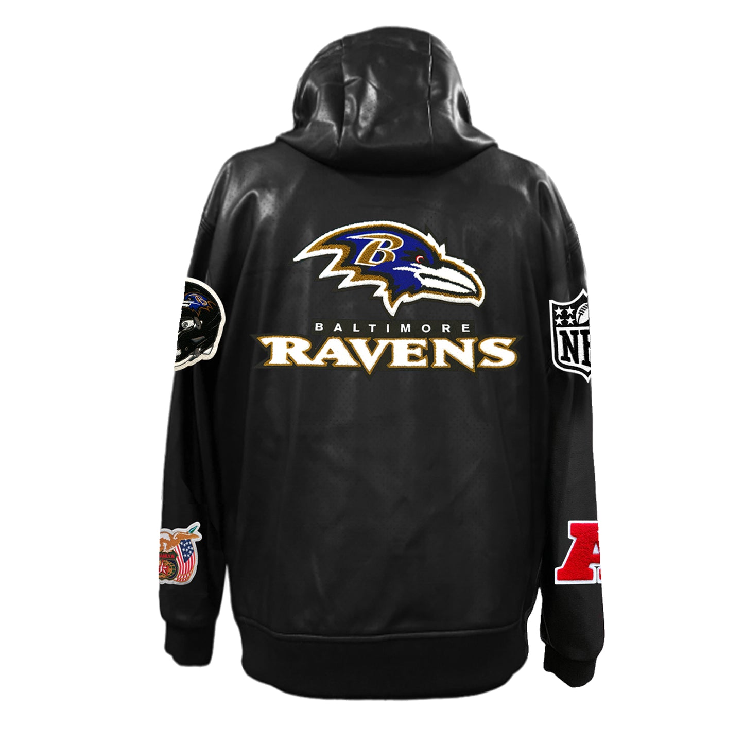 BALTIMORE RAVENS LIGHTWEIGHT VEGAN ZIP-UP HOODED JACKET