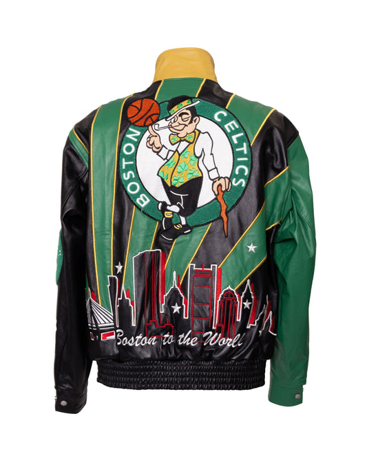 2024 NBA CHAMPION BOSTON CELTICS SKYLINE FULL LEATHER CHAMPIONSHIP JACKET