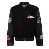 Denver Broncos Wool & Leather Varsity Jacket Black/Black