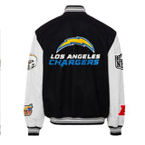 LOS ANGELES CHARGERS WOOL & LEATHER VARSITY JACKET Black/White AR