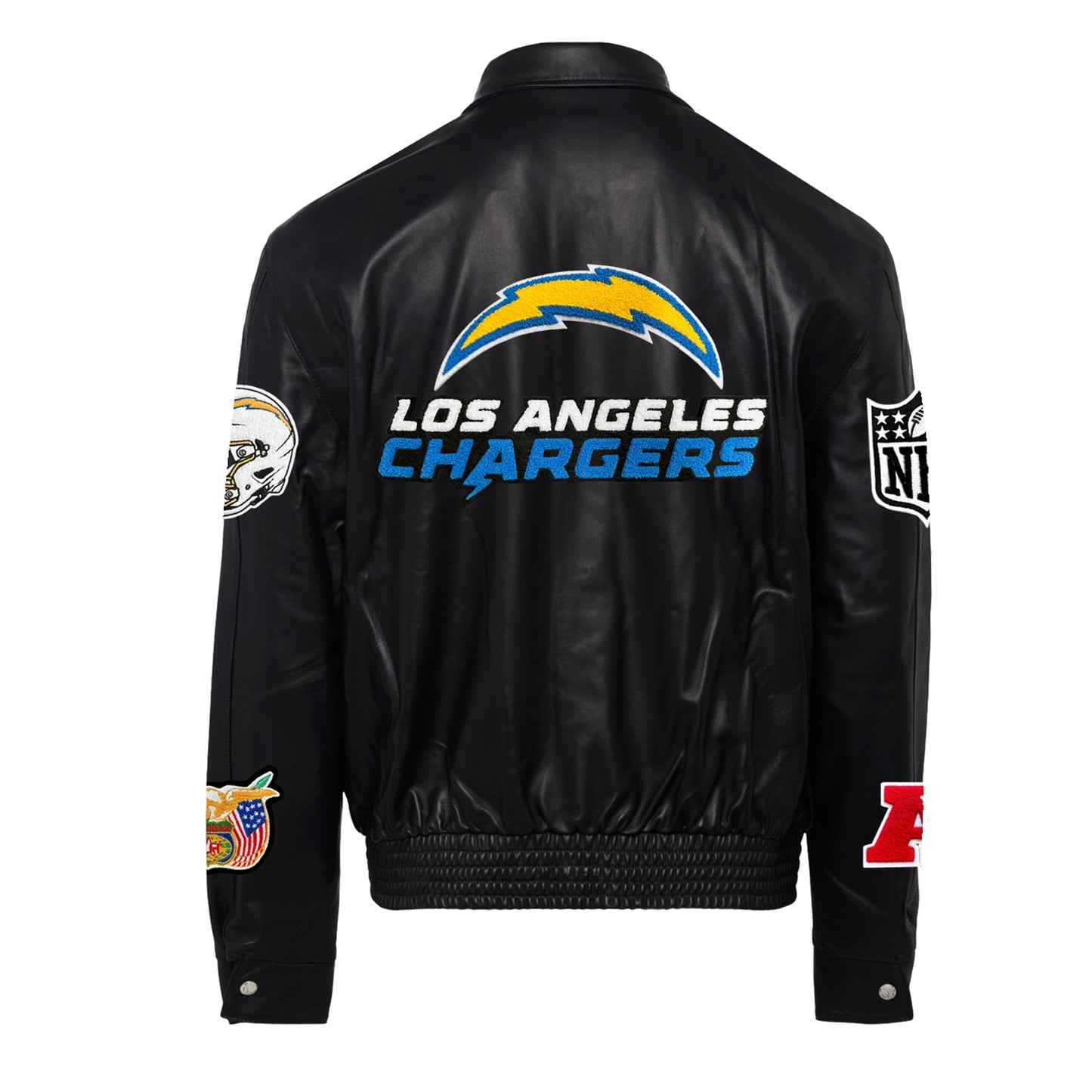 LOS ANGELES CHARGERS FULL LEATHER JACKET Black