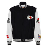 Kansas City Chiefs Wool & Leather Varsity Jacket Black/White