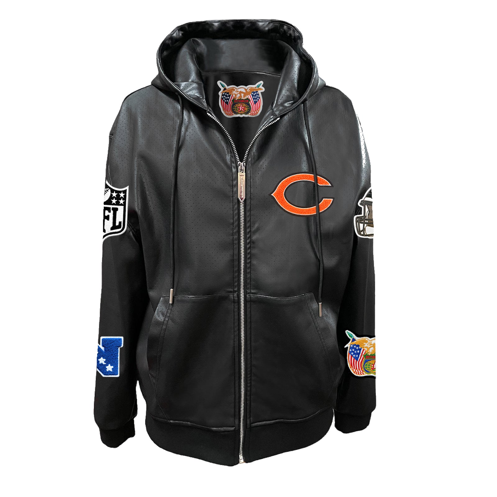 Chicago Bears Large zippered faux leather zippered jacket offers new without tags