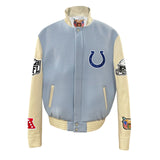 Indianapolis Colts Wool & Leather Varsity Jacket Baby Blue