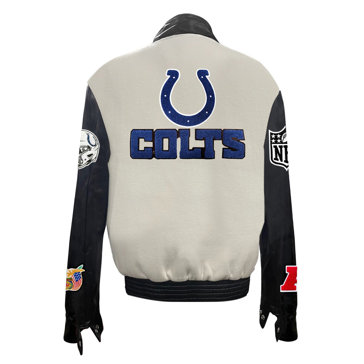 INDIANAPOLIS COLTS WOOL & LEATHER VARSITY JACKET Off White/Black