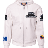 Seattle Seahawks Lightweight Vegan Zip-Up Hooded Jacket White