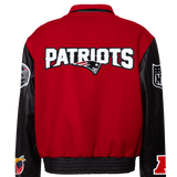 New England Patriots Wool & Leather Varsity Jacket Red/Black