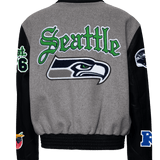 Seattle Seahawks Wool & Leather Old English Varsity Jacket Gray/Black