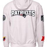 New England Patriots Lightweight Vegan Zip-Up Hooded Jacket White
