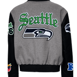 Seattle Seahawks Wool & Leather Old English Varsity Jacket Gray/Black
