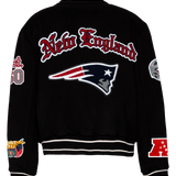 New England Patriots Wool Old English Varsity Jacket Black