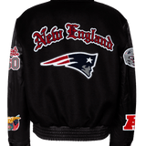 New England Patriots Wool & Leather Old English Varsity Jacket
