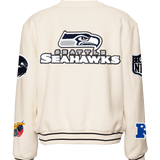 Seattle Seahawks Wool Old English Varsity Jacket White