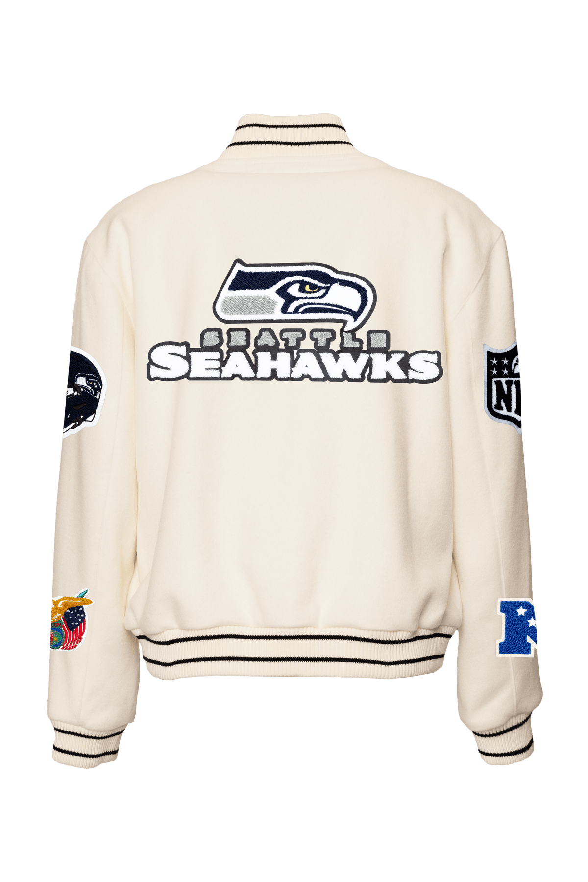 Seattle Seahawks Wool Old English Varsity Jacket White – Jeff