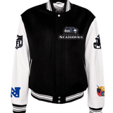 Seattle Seahawks Wool & Leather Jacket Black/White