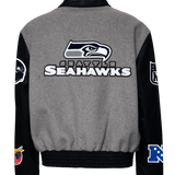Seattle Seahawks Wool & Leather Jacket Black/Gray
