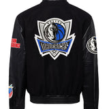 Dallas Mavericks Wool & Leather Jacket Black