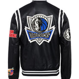 Dallas Mavericks Vegan Leather Jacket Black / White