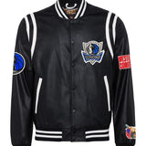 Dallas Mavericks Vegan Leather Jacket Black / White