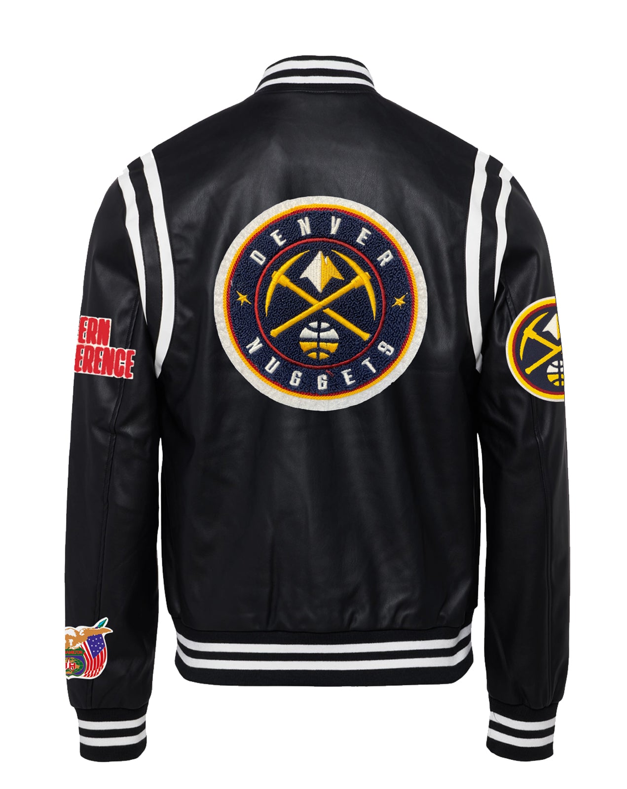 DENVER NUGGETS VEGAN LEATHER JACKET Black / White