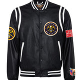 Denver Nuggets Vegan Leather Jacket Black / White