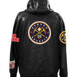 Denver Nuggets Lightweight Vegan Zip-Up Hooded Jacket Black - Back