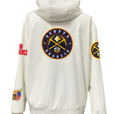 DENVER NUGGETS LIGHTWEIGHT VEGAN ZIP-UP HOODED JACKET WHITE