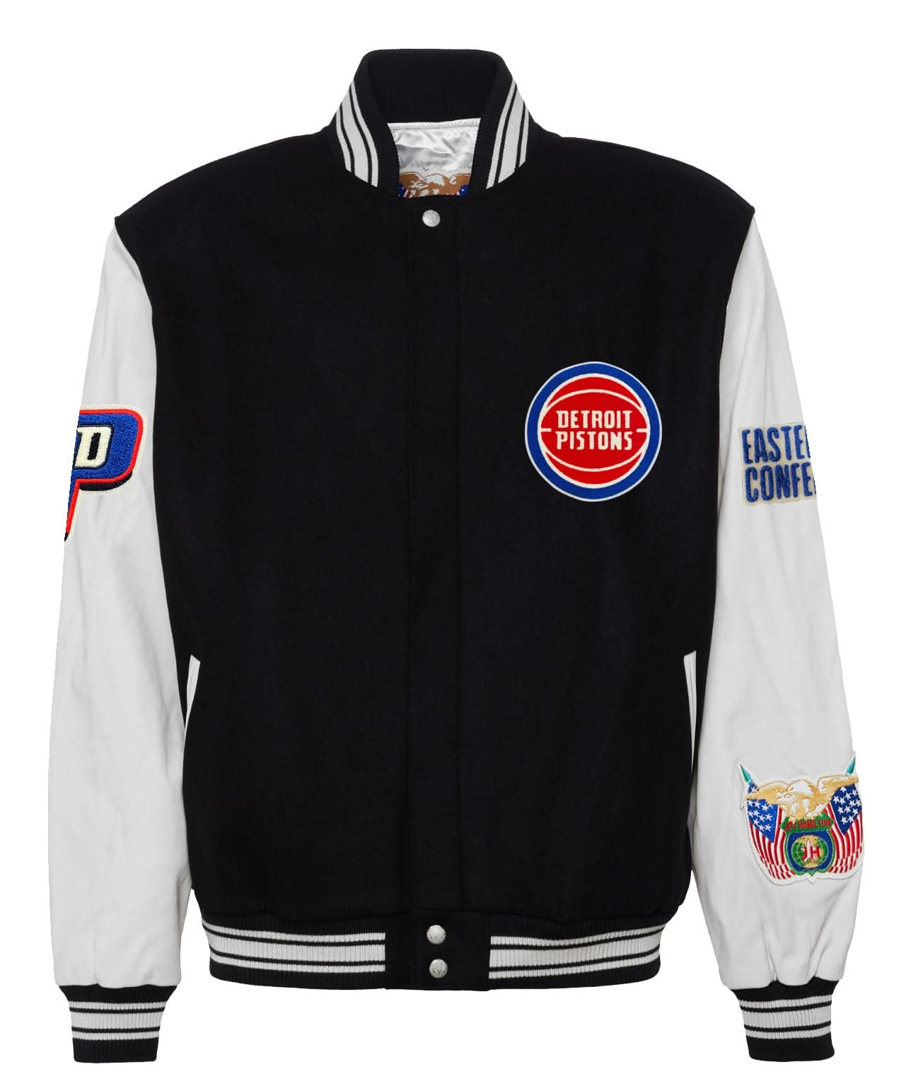 DETROIT PISTONS WOOL & LEATHER VARSITY JACKET Black / White AR