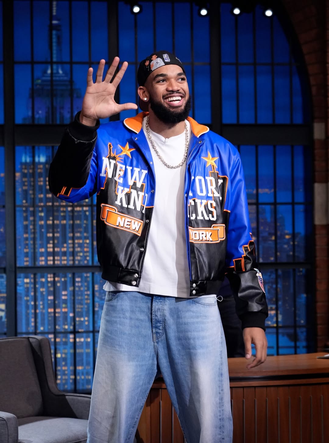 New York Knicks Skyline Vegan Leather Jacket – Jeff Hamilton Shop