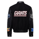 New York Giants Wool & Leather Varsity Jacket Black/Black