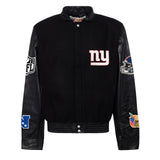 New York Giants Wool & Leather Varsity Jacket Black/Black