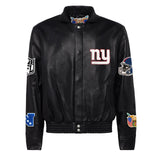 New York Giants Full Leather Jacket Black