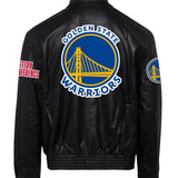 Golden State Warriors Full Leather Jacket Black