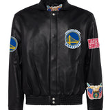 Golden State Warriors Full Leather Jacket Black