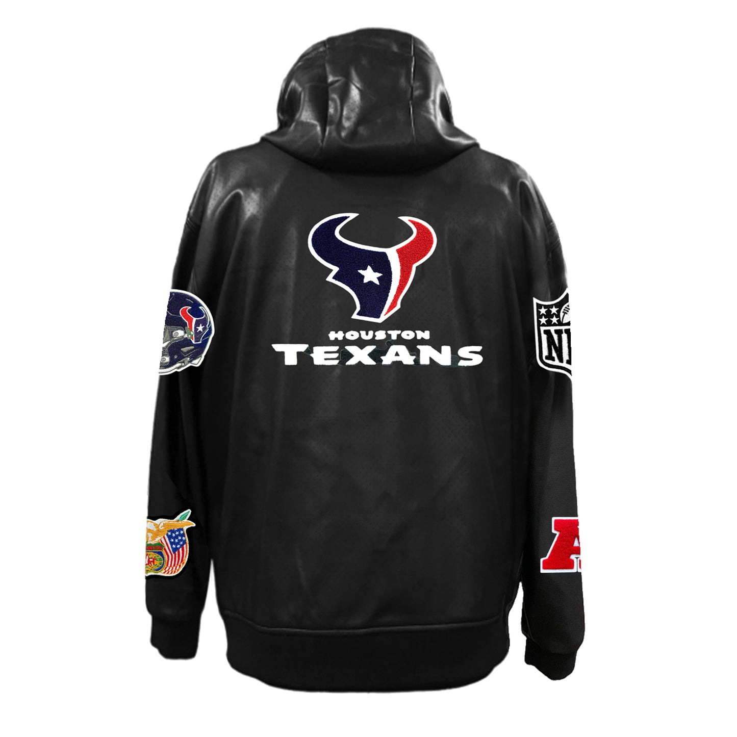 HOUSTON TEXANS LIGHTWEIGHT VEGAN ZIP-UP HOODED JACKET