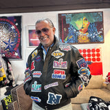 Limited Edition History Of Super Bowl Collage Full Leather Jacket