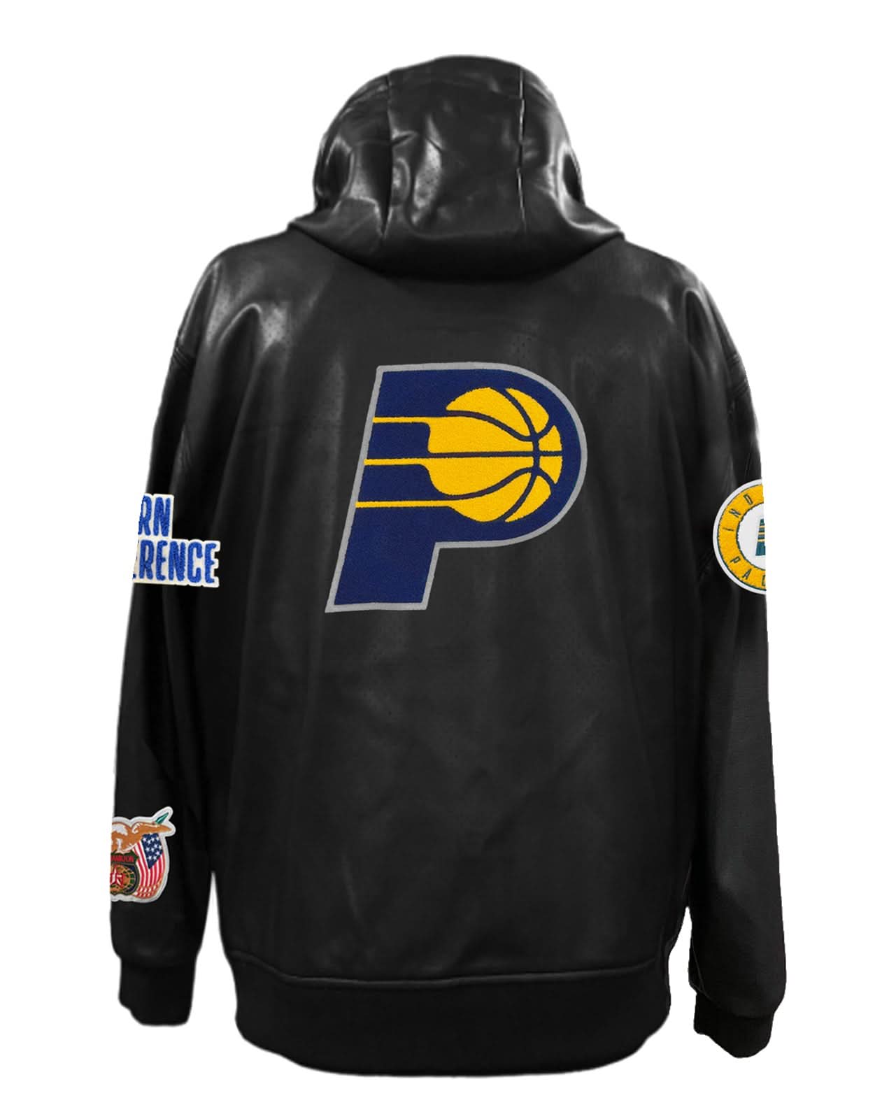 Indiana Pacers Lightweight Vegan Zip-Up Hooded Jacket Black